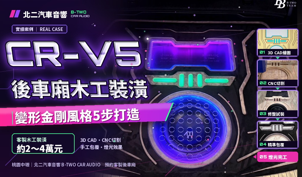 CR-V5 後車廂木工裝潢｜變形金剛風格5步打造