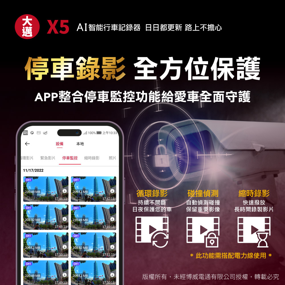 大邁 X5 4K HDR 輕巧口紅機 行車記錄器-北二汽車音響車用影音x5
